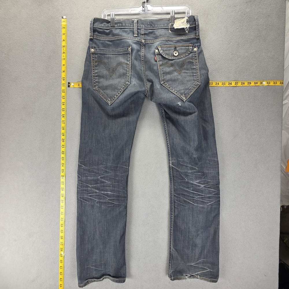 Vintage Levis 504 Jeans Mens 32x32 Blue Engineered Flap Pocket Honeycomb Zip Fly